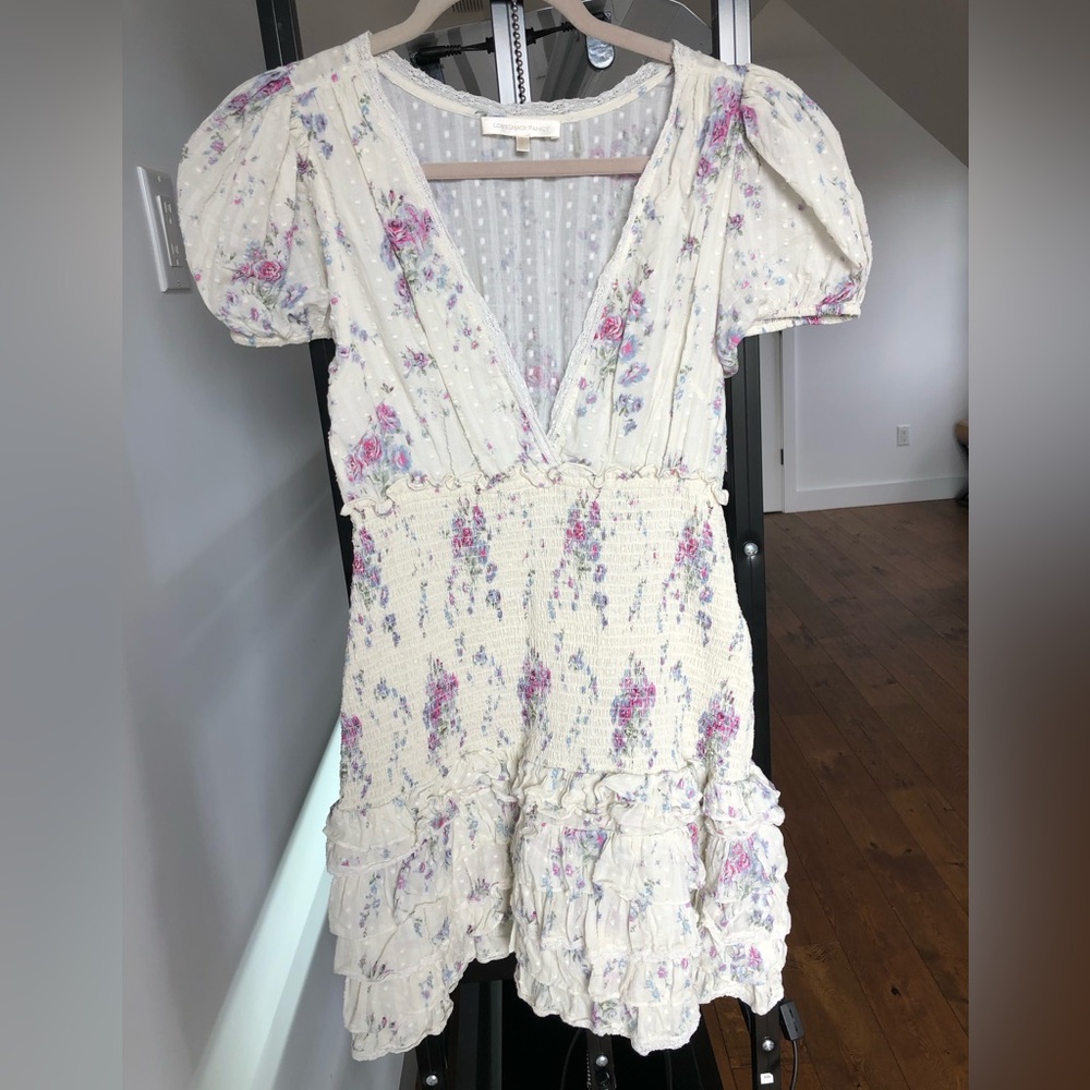 LoveShackFancy Radia Mini Dress in Floral Berry Medley Size M WORN ONCE! - Picture 6 of 9